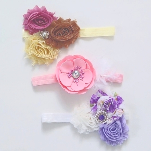 Babyhug Girls Headbands Pack of 3 - Pink and White